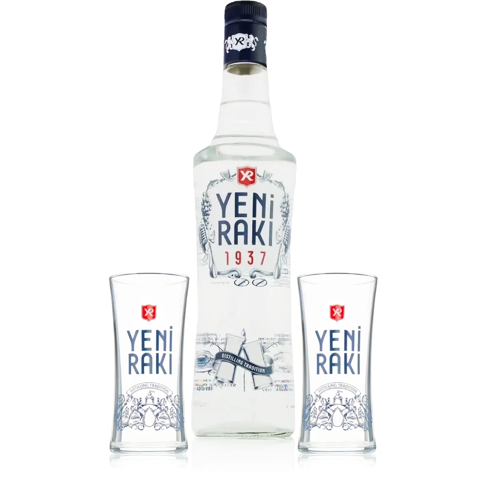 Yeni Raki mit 2 Yeni Raki Gläsern Yeni Raki mit 2 Gläsern