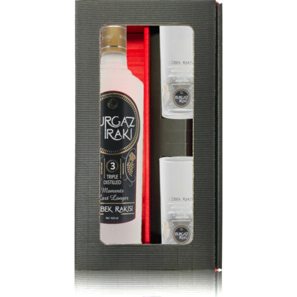 Geschenkbox Burgaz Raki Göbek mit 2 Gläsern