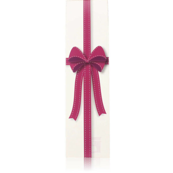 Geschenkverpackung Schleifenmotiv für eine Flasche