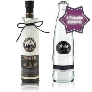 Beylerbeyi Göbek 0,2l mit einer Flasche Alwa live naturelle 0,25l