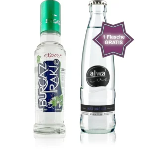 Burgaz Raki Export 0,2l mit einer Flasche Alwa live naturelle 0,25l