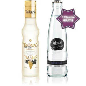 Tekirdag Raki gold 0,2l mit einer Flasche Alwa live naturelle 0,25l