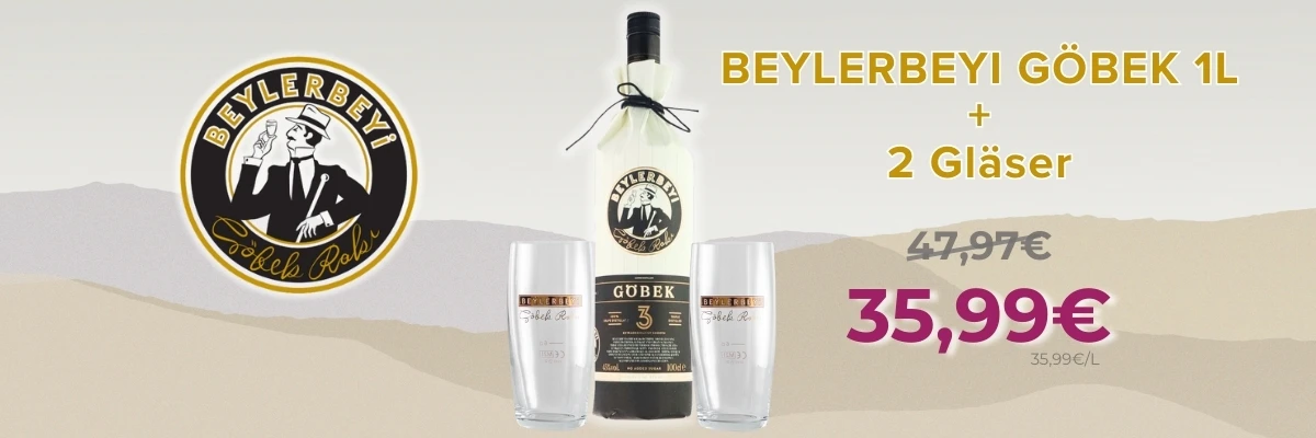 Beylerbeyi Göbek Raki 1L mit 2 Gläsern