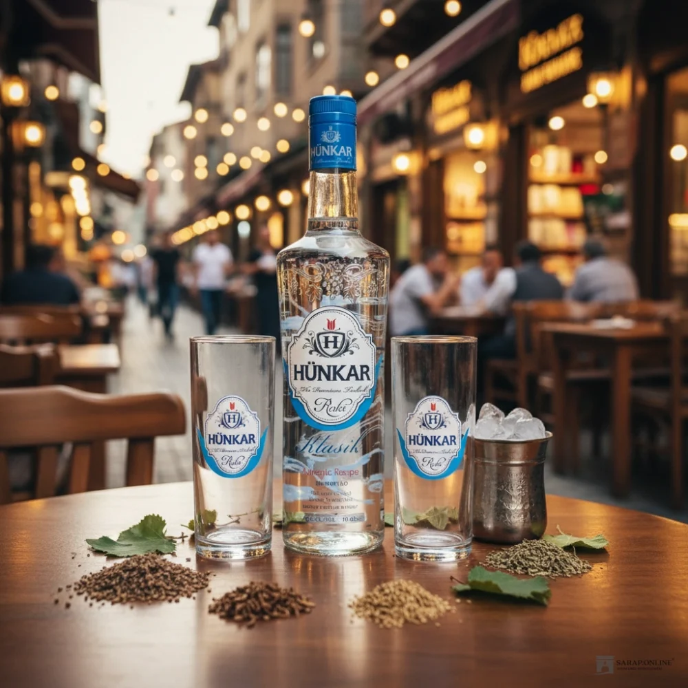 Hünkar Raki Klasik mit 2 Gläsern Galeriebild