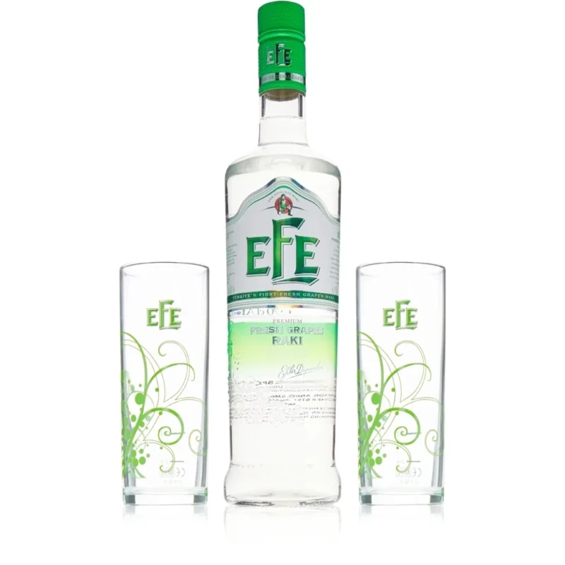 Efe Fresh Grapes Rakı mit 2 Gläsern