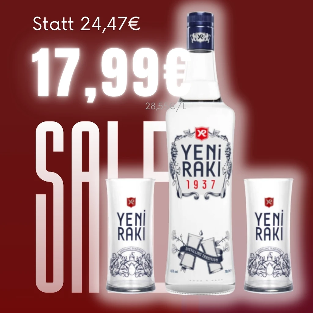Yeni Raki mit 2 Gläsern