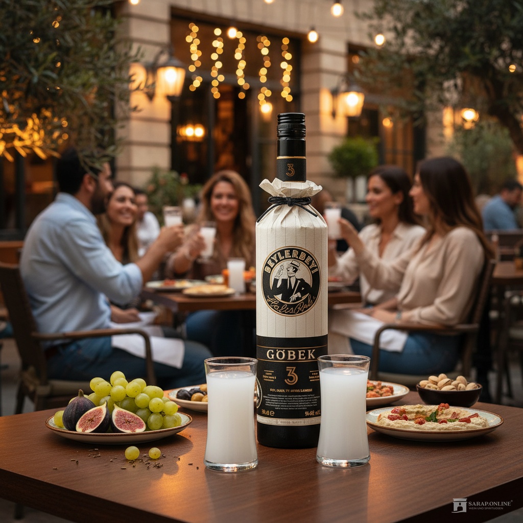 Beylerbeyi Göbek Raki mit 1 Glas Beylerbeyi Raki Göbek mit 1 Glas Galeriebild