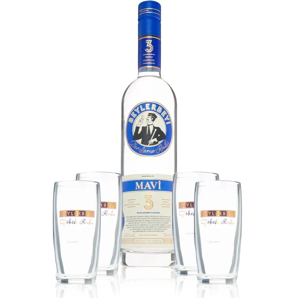 Beylerbeyi Mavi mit 4 Gläsern Beylerbeyi Mavi mit 4 Gläsern