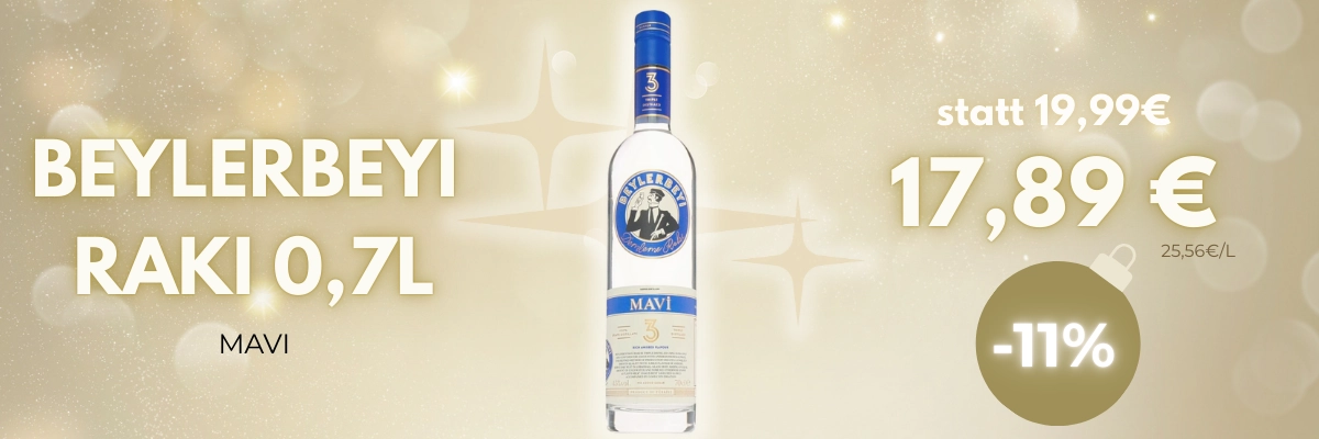 Türkischer Wein und Raki Beylerbeyi Mavi Promotion