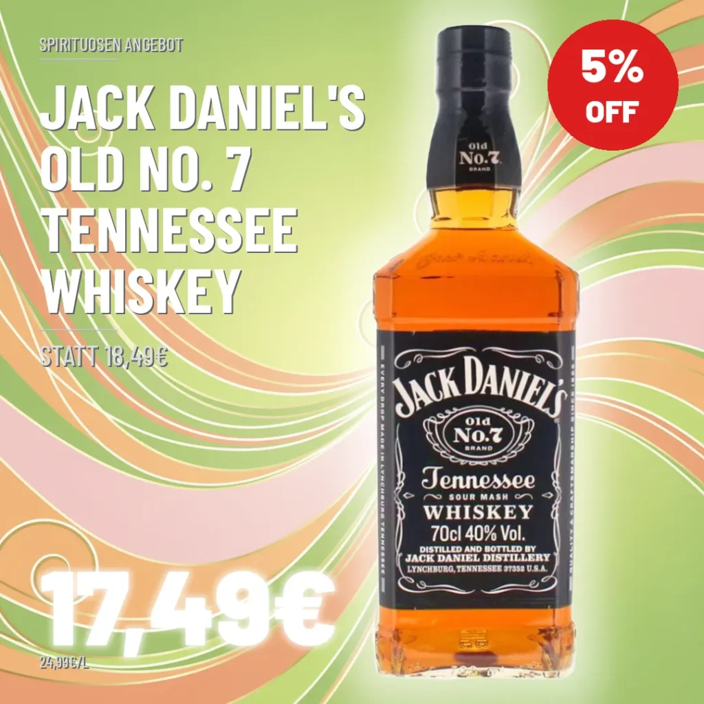 Angebot Jack Daniels Old No. 7 Tennessee Whiskey - Aktionspreis 17,49 EUR