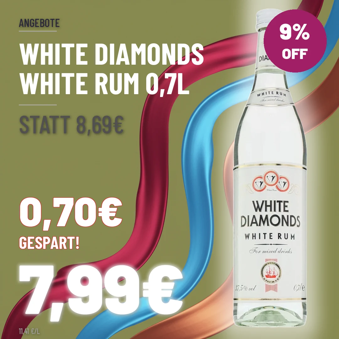 Türkischer Wein und Raki White Diamonds White Rum 0,7l