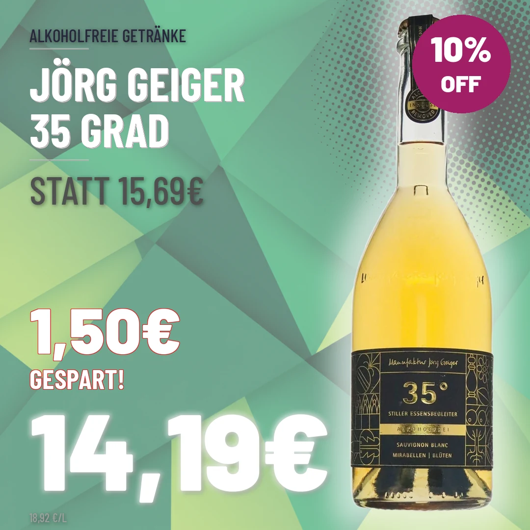 Jörg Geiger 35 Grad Sauvignon Blanc, Mirabelle und Blüten 0,75l Alkoholfrei