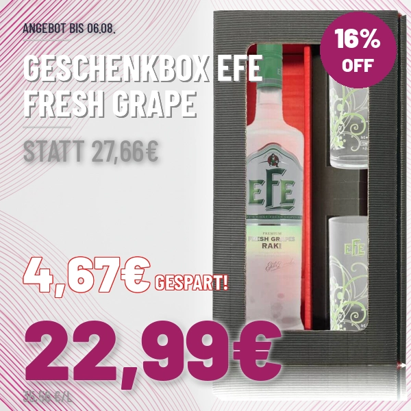 Geschenkbox Efe Fresh grape mit 2 Gläsern
