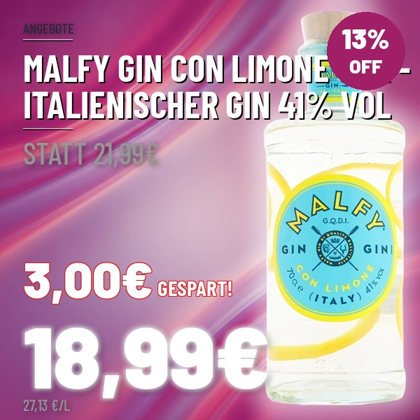 Malfy Gin con Limone 0,7l - italienischer Gin 41% vol