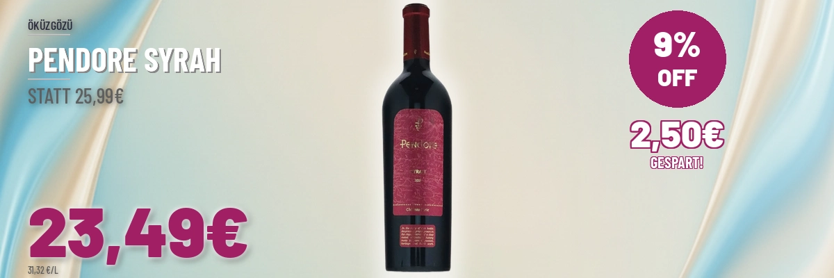 Türkischer Wein und Raki online kaufen Pendore Syrah