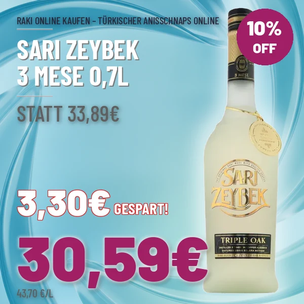 Türkischer Wein und Raki online kaufen Sari Zeybek 3 Mese 0,7l