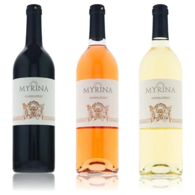 Türkischer Wein und Raki online kaufen Probierpaket Kavaklidere Myrina - drei Flaschen 0,75 l