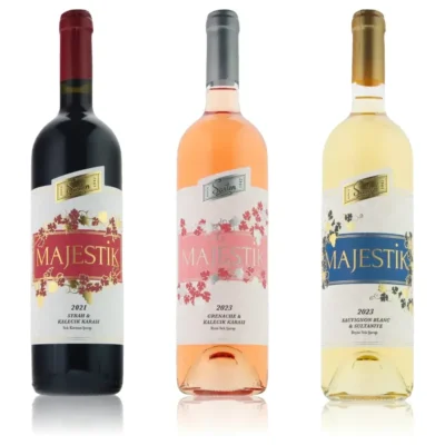 Türkischer Wein und Raki online kaufen Probierpaket Sevilen Majestik - drei Flaschen 0,75 l