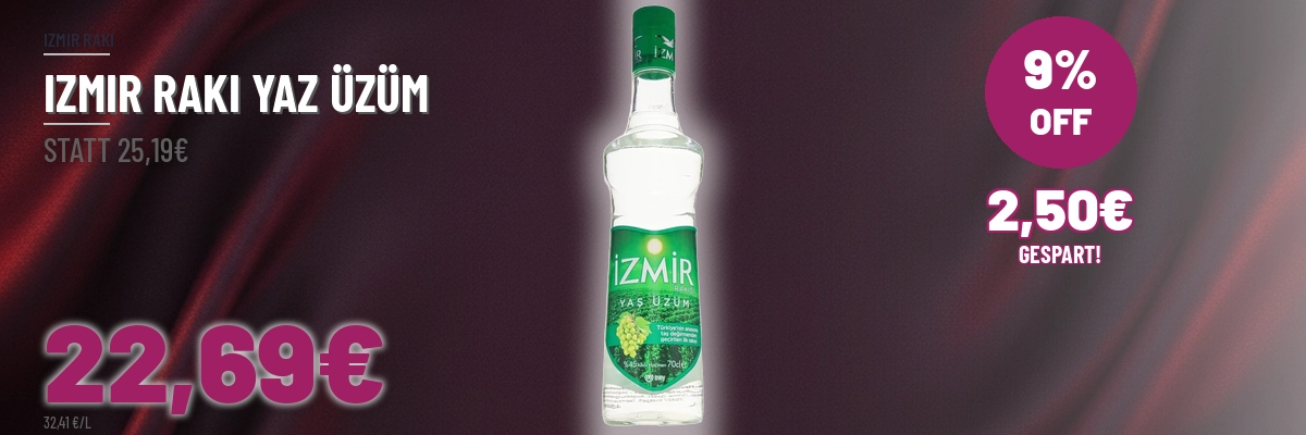 Türkischer Wein und Raki online kaufen Izmir Raki Yaz Üzüm