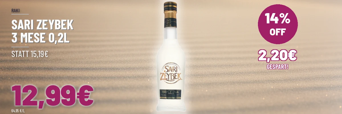 Türkischer Wein und Raki online kaufen Sari Zeybek 3 Mese 0,2l