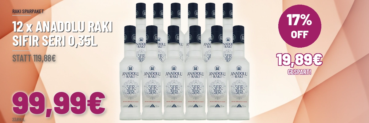 Sparpaket 12 x Anadolu Raki Sifir Seri 0,35l