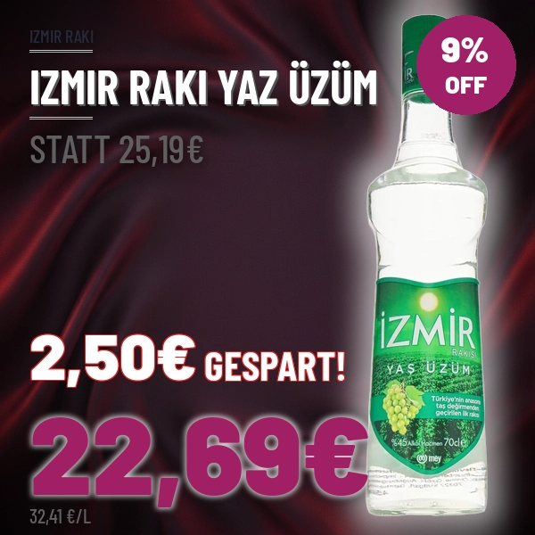 Türkischer Wein und Raki online kaufen Izmir Raki Yaz Üzüm