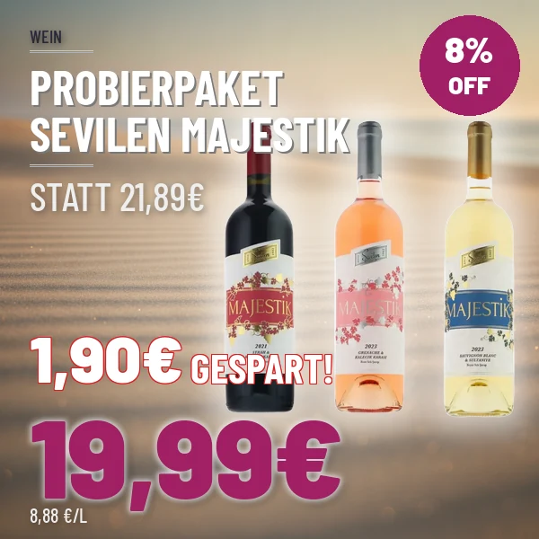Türkischer Wein und Raki online kaufen Probierpaket Sevilen Majestik