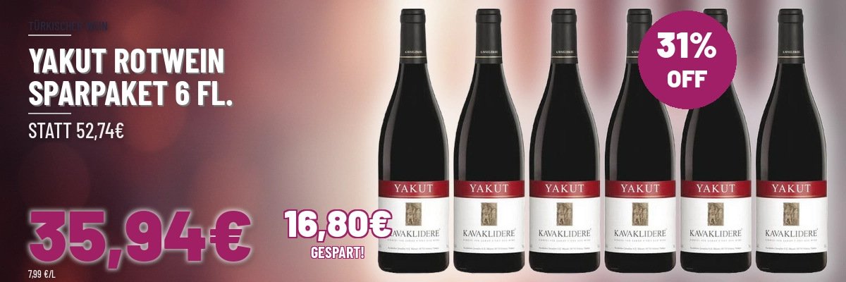 Türkischer Wein und Raki online kaufen Yakut Wein Sparpaket