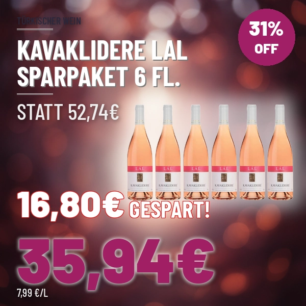 Türkischer Wein und Raki online kaufen Sparpaket 6 x Kavaklidere Lal Cal Karasi